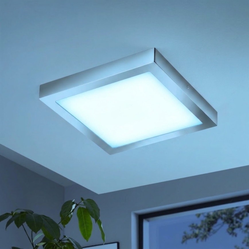 Eglo - LED RGBW dimbare plafondlamp FUEVA-C LED/21W/230V Bluetooth IP44 30x30 cm