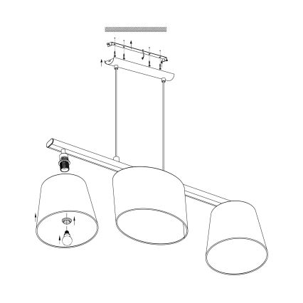 Eglo - Hanglamp aan koord 3xE14/25W/230V