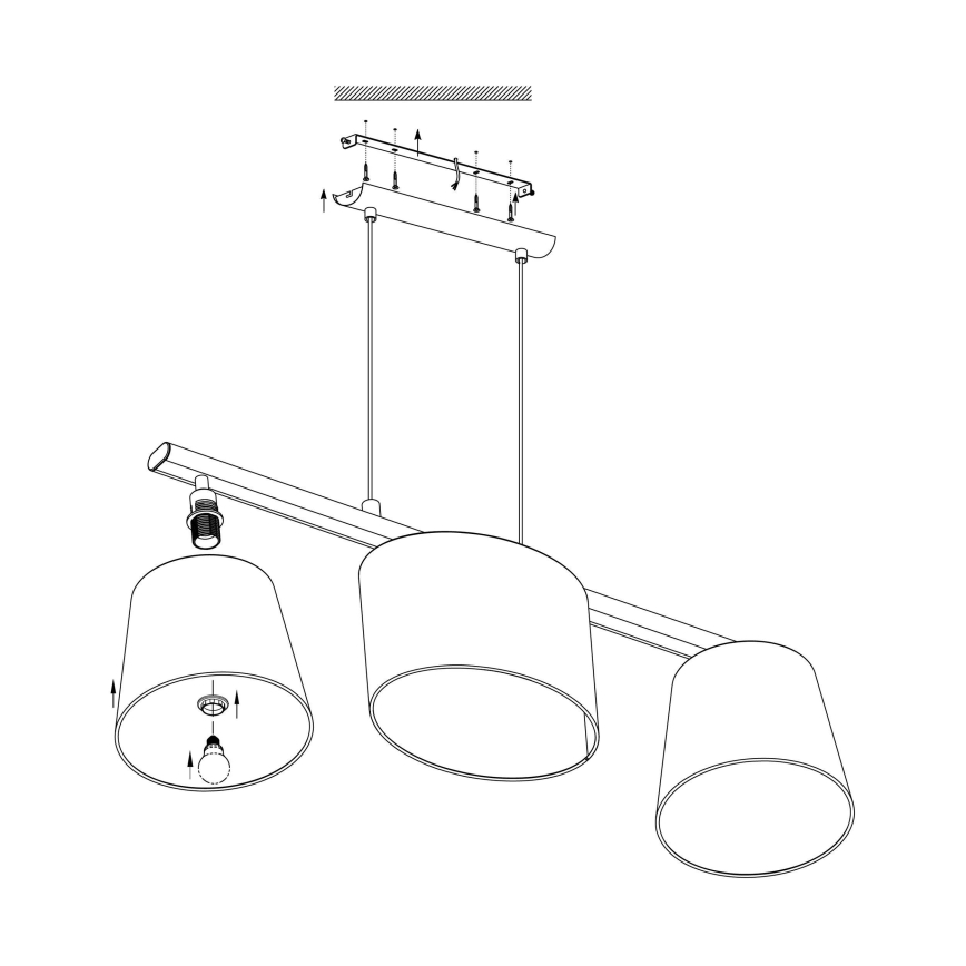 Eglo - Hanglamp aan koord 3xE14/25W/230V