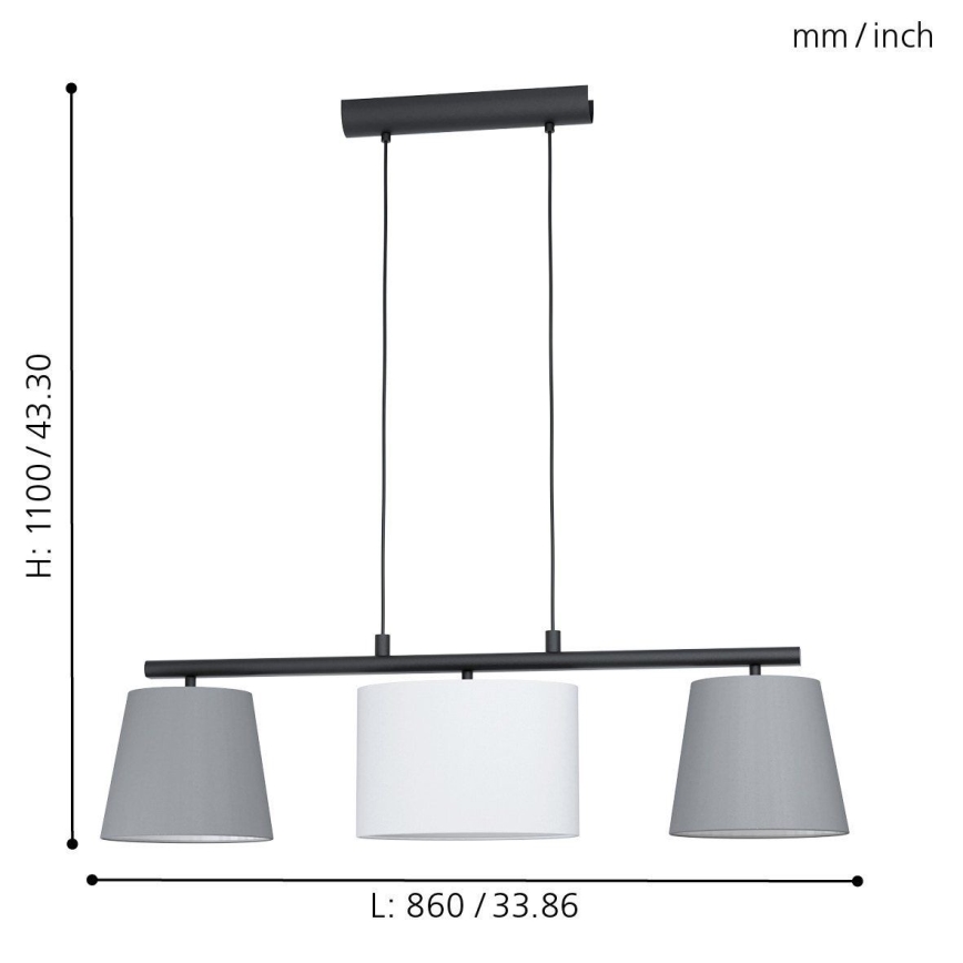 Eglo - LED-kroonluchter met kabel 3xE14/25W/230V