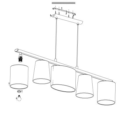 Eglo - Hanglamp aan koord 5xE14/25W/230V