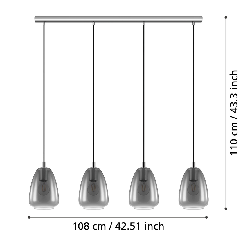 Eglo - Hanglamp aan koord 4xE27/40W/230V