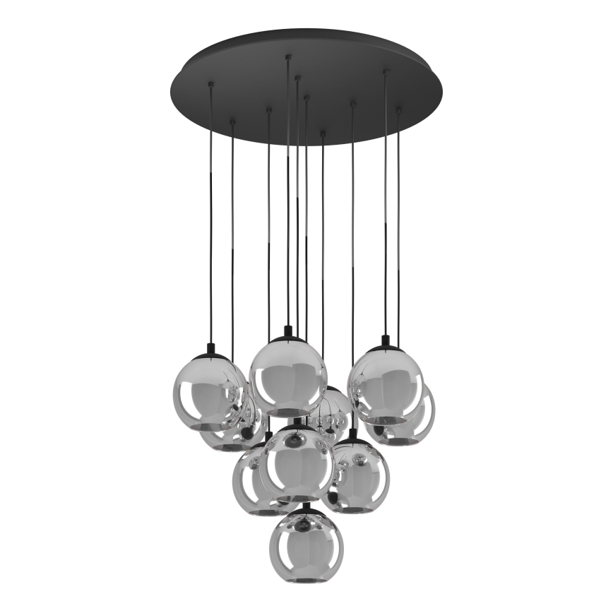 Eglo - Hanglamp met kabel 10xE27/40W/230V zwart/glanzend chroom