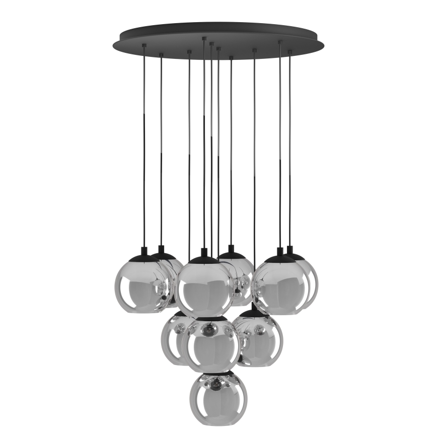 Eglo - Hanglamp met kabel 10xE27/40W/230V zwart/glanzend chroom
