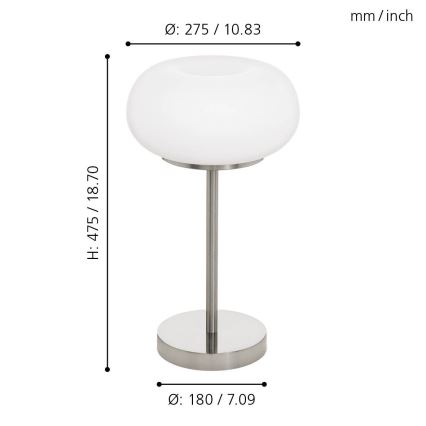 Eglo - LED RGB Dimbaar tafellamp OPTICA-C LED/16W/230V diameter 27,5 cm
