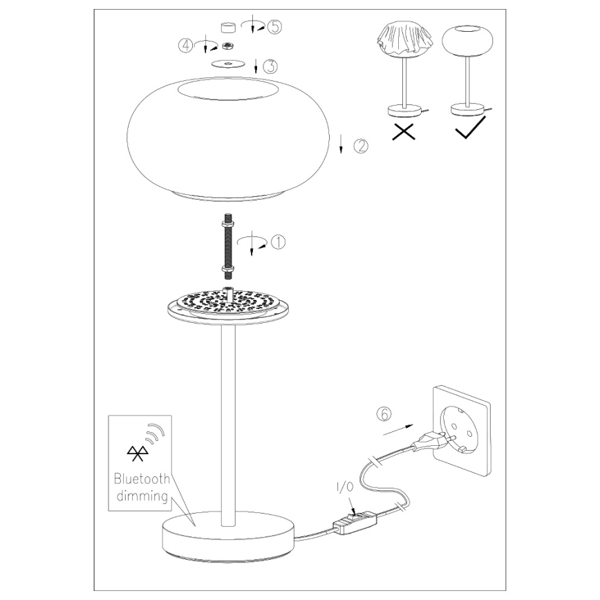 Eglo - LED RGB Dimbaar tafellamp OPTICA-C LED/16W/230V diameter 27,5 cm