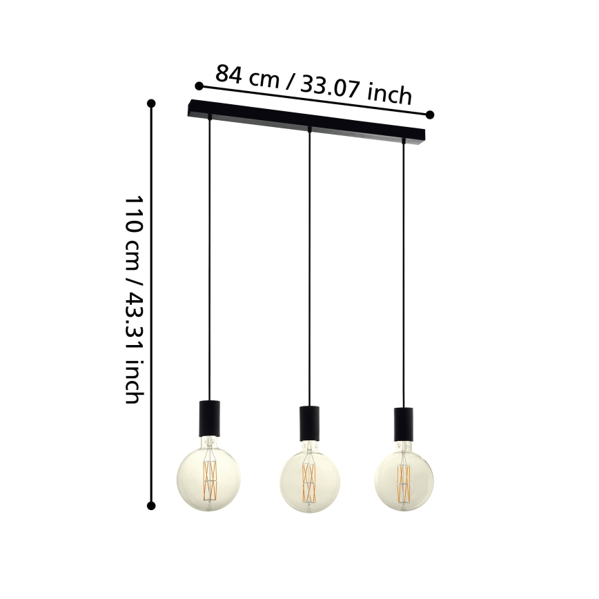 Eglo - Hanglamp aan koord 3xE27/40W/230V