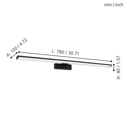 Eglo - LED Badkamer spiegelverlichting LED/14W/230V 4000K 78 cm IP44