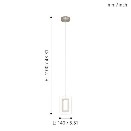 Eglo 98678 - LED-hanglamp met kabel ENALURI LED/5,4W/230V