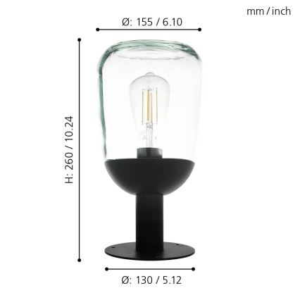 Eglo - Buitenlamp 1xE27/60W/230V IP44