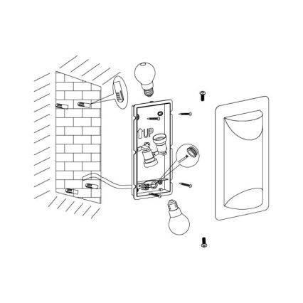 Eglo 98716 - Buitenwandlamp CISTIERNA 1 2xE27/10W/230V IP44