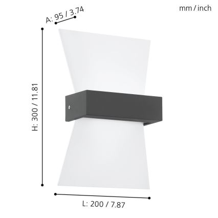 Eglo - LED Wandlamp voor buiten LED/4,8W/230V IP44