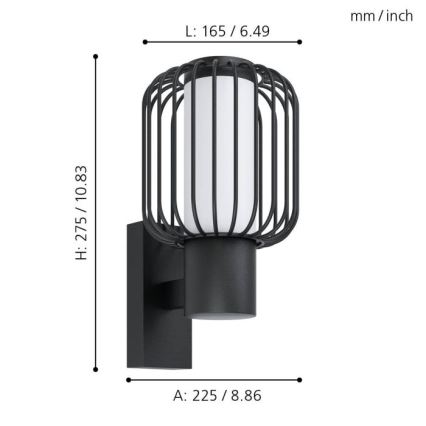 Eglo - Buiten wandlamp 1xE27/28W/230V IP44