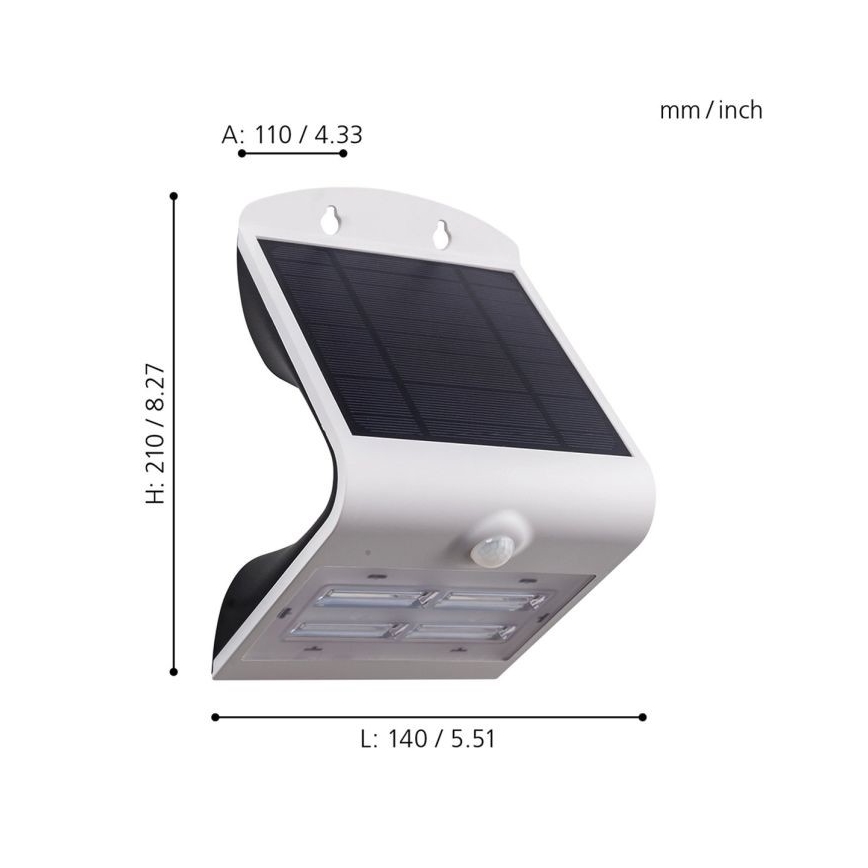 Eglo - Zonnelamp met sensor LED/3,2W/3,7V 2000 mAh IP54