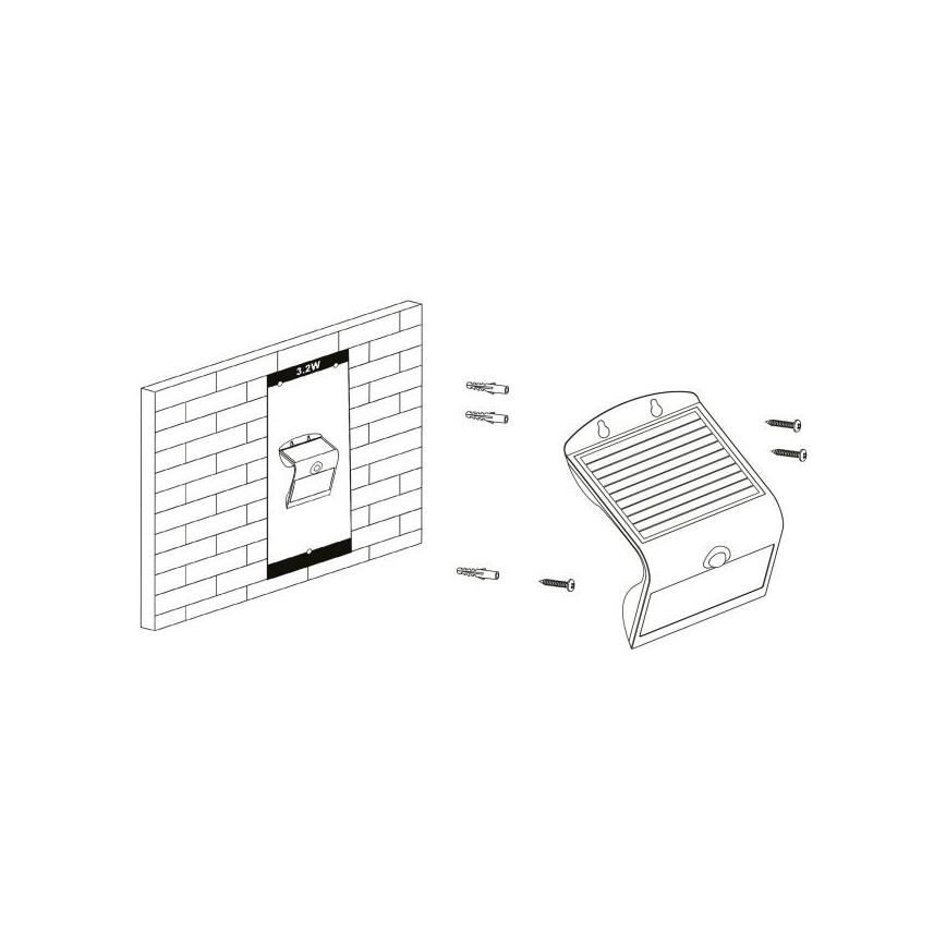 Eglo - Zonnelamp met sensor LED/3,2W/3,7V 2000 mAh IP54