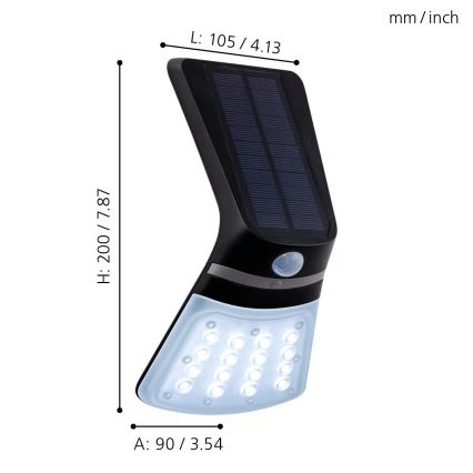 Eglo - LED Solarlicht met sensor LED/2W/3,7V 1200 mAh IP44