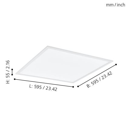 Eglo - RGBW dimbare plafondlamp LED/32,5W/230V 2700-6500K 60x60 cm + afstandsbediening