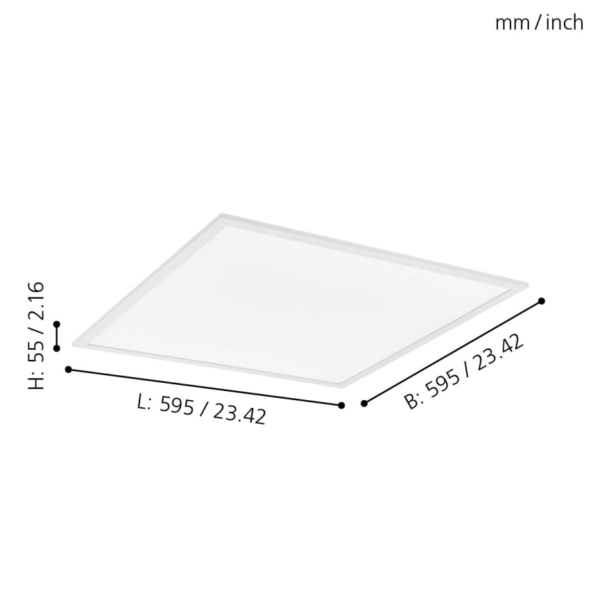 Eglo - RGBW dimbare plafondlamp LED/32,5W/230V 2700-6500K 60x60 cm + afstandsbediening