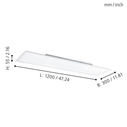 Eglo - RGBW dimbare plafondlamp LED/32,5W/230V 2700-6500K 120x30 cm + afstandsbediening