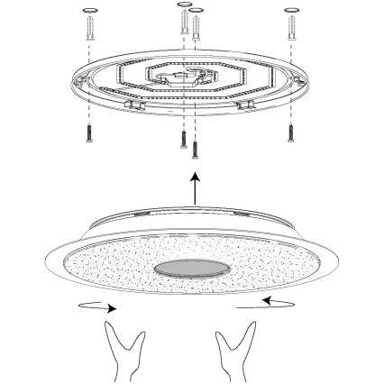 Eglo - LED RGB Plafondlamp dimbaar LANCIANO-C LED/53W/230V + AB