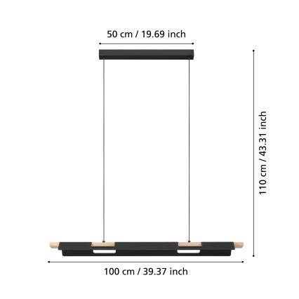 Eglo - LED dimbare hanglamp aan kabel LED/27W/230V ZigBee