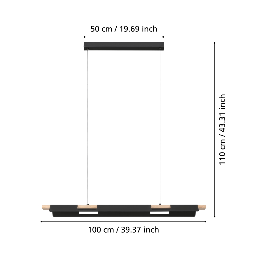 Eglo - LED dimbare hanglamp aan kabel LED/27W/230V ZigBee