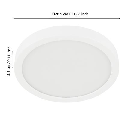 Eglo - LED dimbare plafondlamp voor de badkamer LED/19,5W/230V 2700–6500K IP44 ZigBee Ø 28,5 cm
