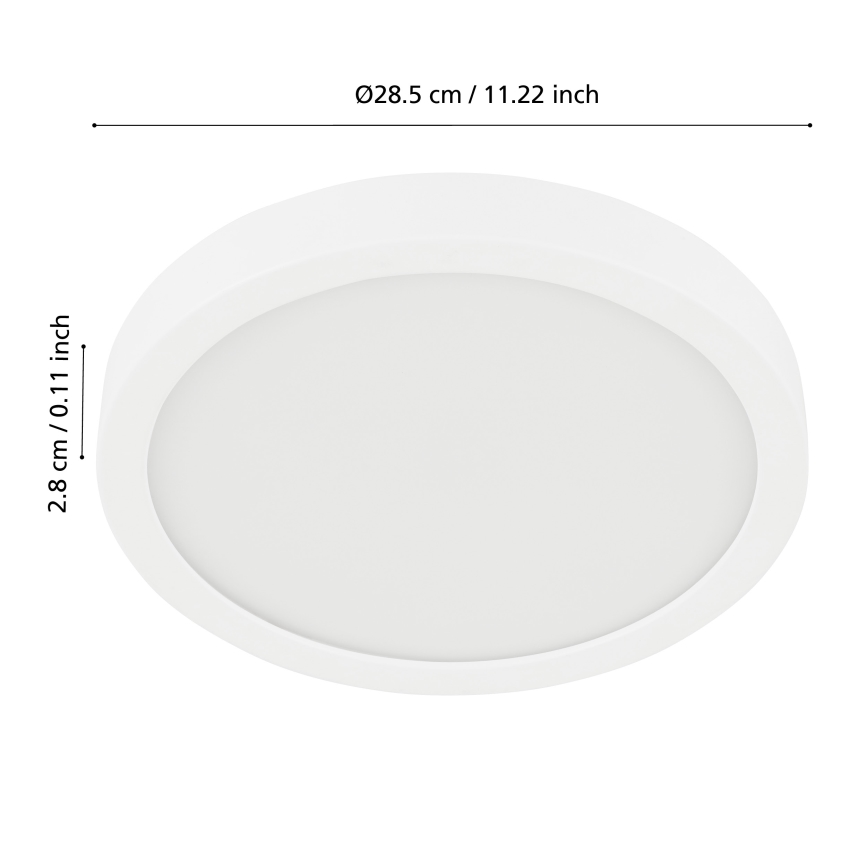 Eglo - LED dimbare badkamer plafondlamp LED/19,5W/230V 2700-6500K IP44 ZigBee