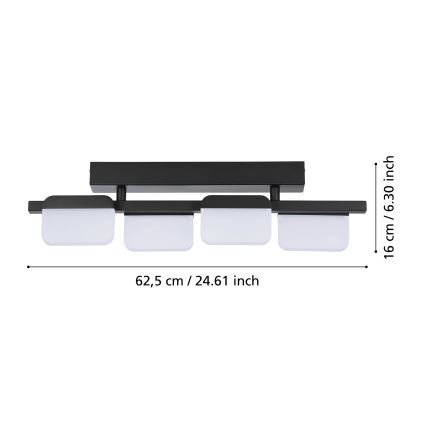 Eglo 98874 - Dimbare LED opbouwplafonnière ERVIDEL 4xLED/4,5W/230V