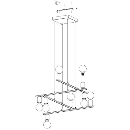 Eglo - Hanglamp aan koord 8xE27/40W/230V