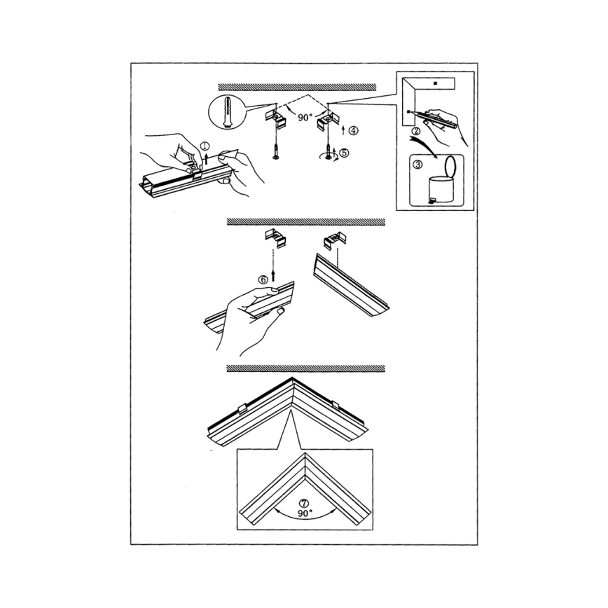 Eglo - Wand Profiel voor LED strips 18x18x2000 mm