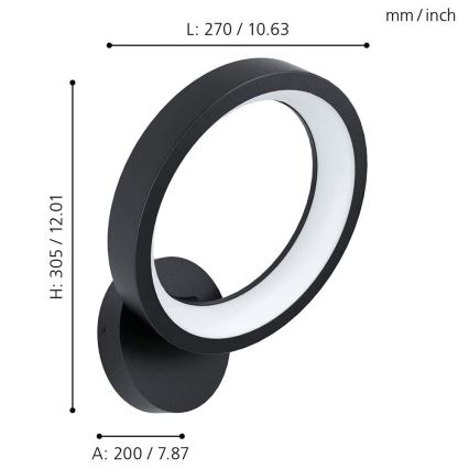 Eglo - LED RGB Dimbare wandlamp MARGHERA-C LED/16W/230V