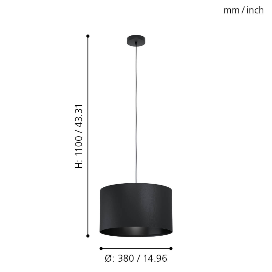 Eglo - Hanglamp aan koord 1xE27/40W/230V