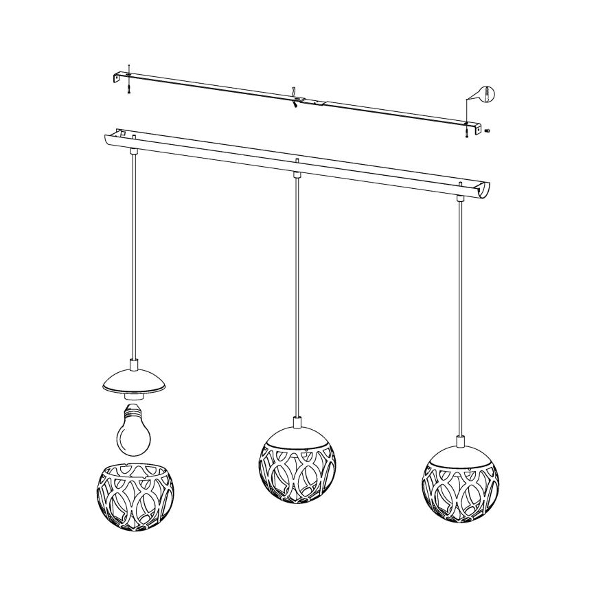 Eglo - Hanglamp aan koord 3xE27/60W/230V