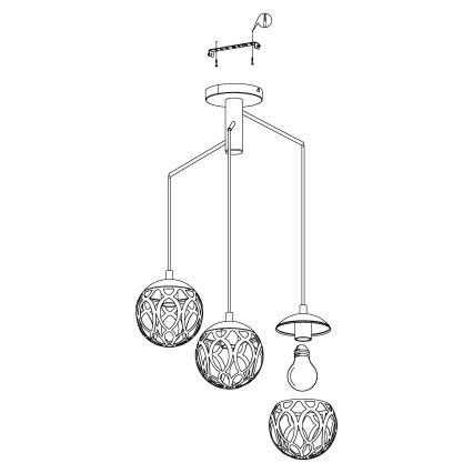 Eglo - Hanglamp aan koord 3xE27/60W/230V