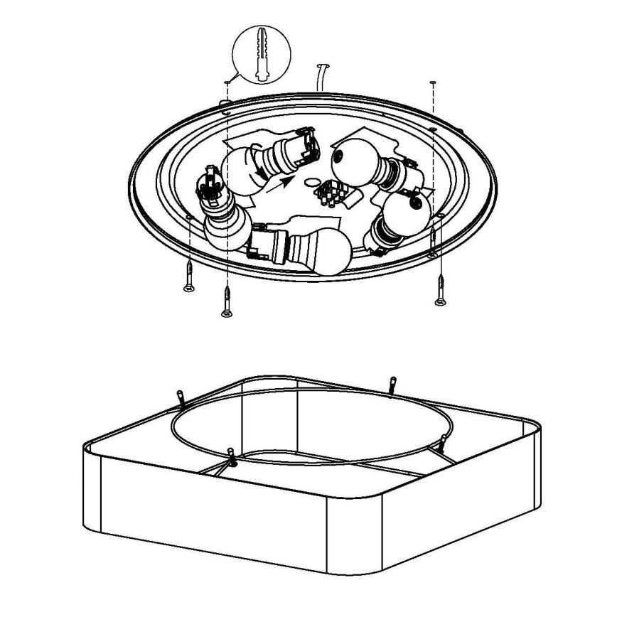 Eglo - Plafondlamp 5xE27/25W/230V