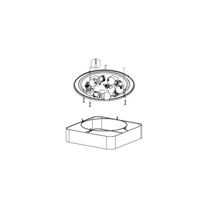 Eglo - Plafondlamp 5xE27/25W/230V