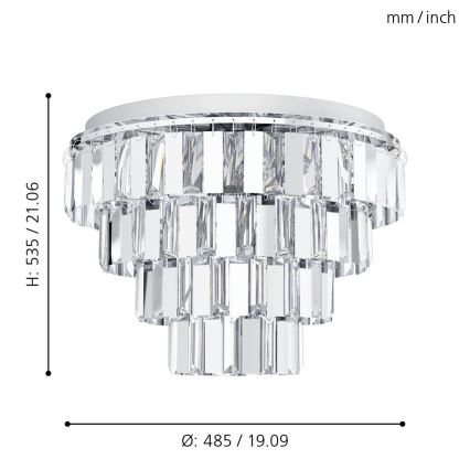 Eglo 99093 - Hanglamp aan ketting ERSEKA 7xE14/40W/230V