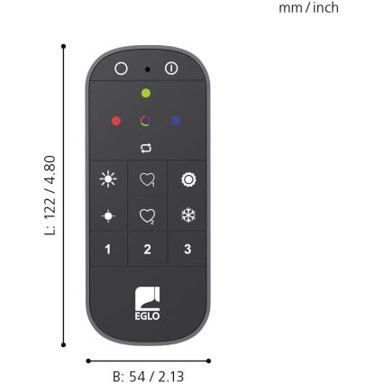 Eglo - Afstandsbediening 2xAAA  Bluetooth ZigBee