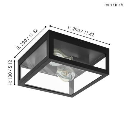 Eglo - Badkamer plafondlamp 2xE27/40W/230V IP44