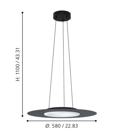 Eglo - LED RGB Dimbare hanglamp aan kabel COMPO ROSSO-C LED/16W/230V