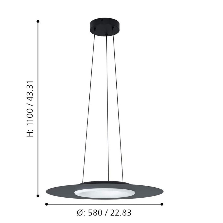 Eglo - LED RGB Dimbare hanglamp aan kabel COMPO ROSSO-C LED/16W/230V