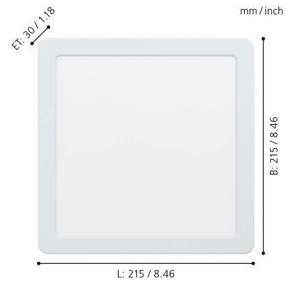 Eglo - LED Inbouwverlichting LED/16,5W/230V