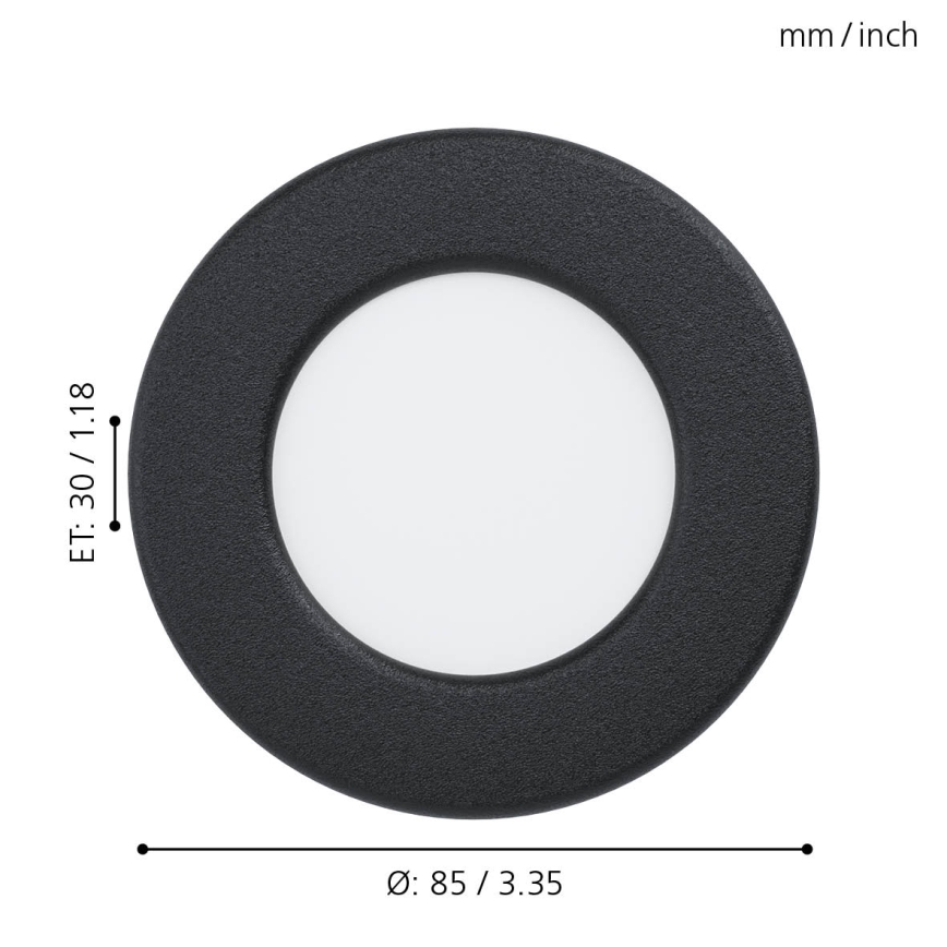 Eglo - LED-inbouwspot voor badkamer LED/2,7W/230V IP44 Ø 8,6 cm