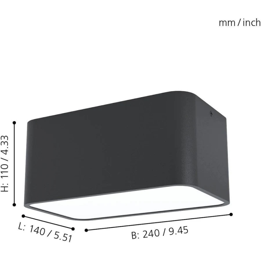 Eglo 99284 - Plafondlamp GRIMASOLA 2xE27/28W/230V