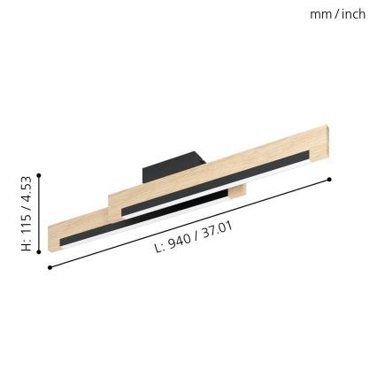 Eglo - LED Plafondlamp dimbaar 2xLED/10W/230V