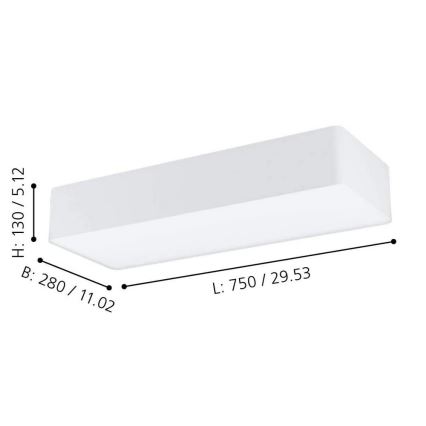Eglo - Plafondlamp 3xE27/28W/230V