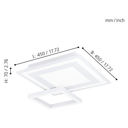 Eglo - Dimbare LED RGB Plafond Lamp SAVATAEILA-C LED/20W/230V