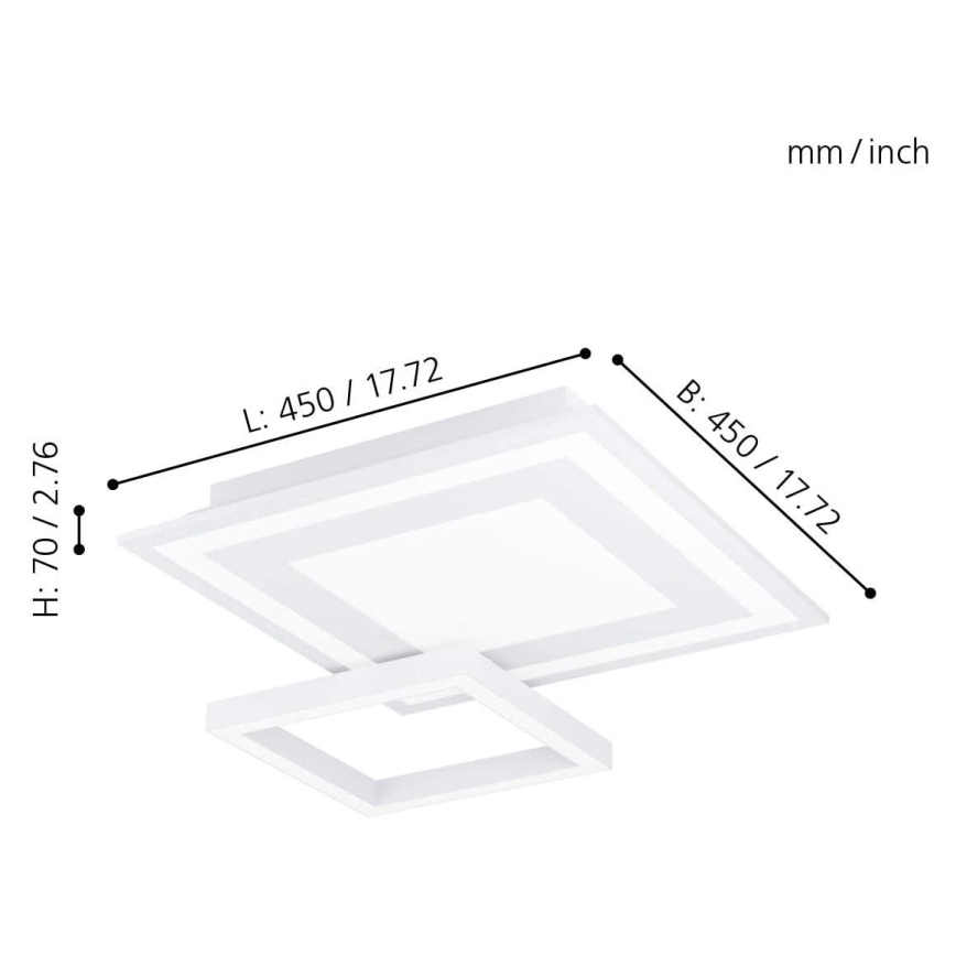 Eglo - Dimbare LED RGB Plafond Lamp SAVATAEILA-C LED/20W/230V