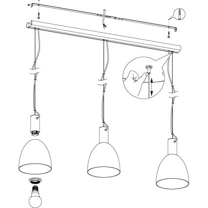 Eglo - Hanglamp aan koord 3xE27/40W/230V